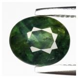 0.96ct 6x5mm Oval Natural Blue Green Sapphire - He