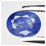 0.63ct 5.7x4.5mm Oval Blue Sapphire - Heated Glass