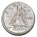 Silver 1957 Canada 10ï¿½ Coin