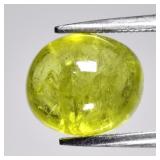 4.71ct Oval Cabochon Natural Yellowish Green Gross