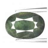 3.97ct 11.3x7.7mm Oval Natural Green Sapphire - He