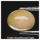 0.86ct 7.7x6mm Oval Cabochon Natural White Opal -
