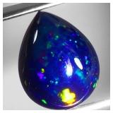 Pear Natural AAA Floral Flash Play Of Color Black