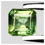 0.46ct 4x4mm Octagon Natural Green Sapphire - Heat