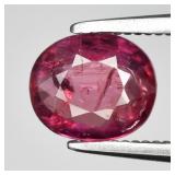 0.76ct 6x5.3mm Oval Natural Purplish Pink Sapphire
