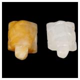Pair 2pcs 47.02ct 23x15mm Turtle Carving Natural J
