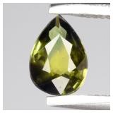 0.41ct Pear Natural Yellowish Green Sapphire - Unh