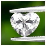 0.59ct 6x5mm VS Heart Natural White Quartz - Brazi