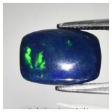 1.05ct 9.8x7mm Cushion Natural Black Opal - Rainbo