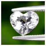 0.61ct 6x5mm VVS Heart Natural White Quartz - Braz