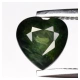 0.82ct 5.5x5.3mm Heart Natural Green Sapphire - He