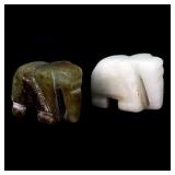 Pair 2pcs 47.04ct 17x12mm Elephant Carving Natural