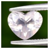 0.57ct 6x5mm VS Heart Natural Pink Rose Quartz - U