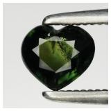 0.53ct 5.2x4.6mm Heart Natural Green Sapphire - Un