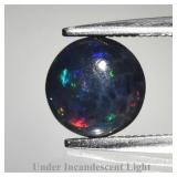 0.55ct 6.7mm Round Cabochon Natural Black Opal - R