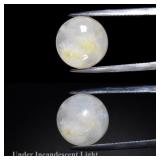 7.46ct Round Cabochon Natural White Cat's Eye Moon