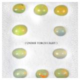 Oval Cab AAA Floral Flash Play Of Color Crystal Fi