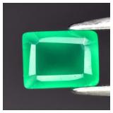 1.33ct 7.5x5.5mm Baguette Natural Green Chalcedony