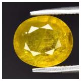 1.85ct 8x7mm Oval Yellow Sapphire - Thailand Gemst