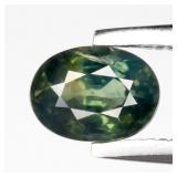 0.60ct Oval Natural Bluish Green Sapphire - Unheat