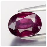1.44ct 7x5mm Oval Natural Purplish Pink Rhodolite