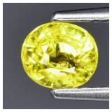 0.82ct 5.3x4.5mm Oval Natural Greenish Yellow Gros