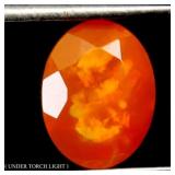 Oval Cut Natural Hot Rainbow Orange Opal Ethiopia