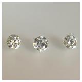 Moissanite Round Brilliant 3 Loose Stones