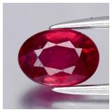 1.10ct 7x5mm Oval Purplish Red Ruby - Heated Glass