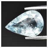 1.24ct 9.7x6.5mm Pear Natural Light Blue Aquamarin