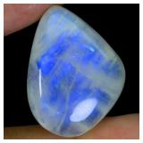 Fancy Cab Natural White With Fire Blue Luster Moon