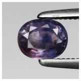 0.57ct 5x4mm Oval Natural Blue Purple Sapphire - H