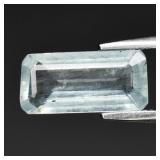 1.26ct Octagon Natural Light Greenish Blue Aquamar