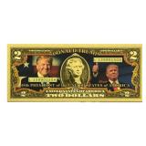 Gold Foil Donald Trump $2 Banknote
