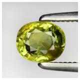 0.63ct Cushion Natural Yellowish Green Sapphire -