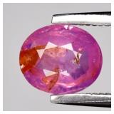 0.76ct 6.5x5.5mm Oval Natural Purplish Pink Sapphi