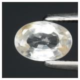 0.63ct 5.7x4mm Oval Natural Very Light Yellow Zirc
