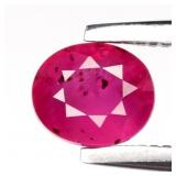 0.58ct 5x4.2mm Oval Natural Purplish Red Ruby - He