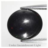 2.41ct 11.2x9.8mm Oval Cabochon Natural Black Opal