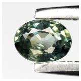 0.19ct 4x3mm Oval Natural Green Sapphire - Unheate