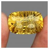 Brilliant Cut 15.62ct Unheated Yellow Citrine