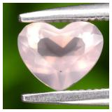 0.55ct 6x4.8mm Heart Natural Pink Rose Quartz - Un