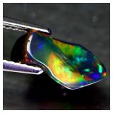 Freeform Cab 1.22ct Play Of Color Black Opal