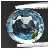 0.57ct 6x5.7mm Oval Natural Blue Aquamarine - Unhe