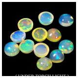 Round Cab AAA Floral Flash Play Of Color Crystal F