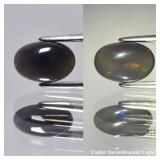 0.88ct 9.3x6.2mm Oval Cabochon Natural Black Opal