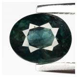 0.71ct 5.5x4.5mm Oval Natural Bluish Green Sapphir