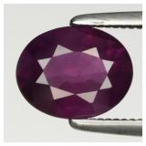 1.23ct 7.3x6mm Oval Natural Pinkish Purple Rhodoli