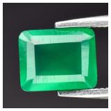 1.09ct 7x5.7mm Baguette Natural Green Chalcedony -