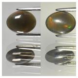 0.59ct Oval Cabochon Natural Black Opal - Spectral